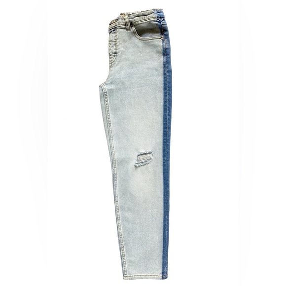 INC Women's size 4 acid-washed high rise skinny jeans Frayed bottoms #DenimJeans - Picture 2 of 2